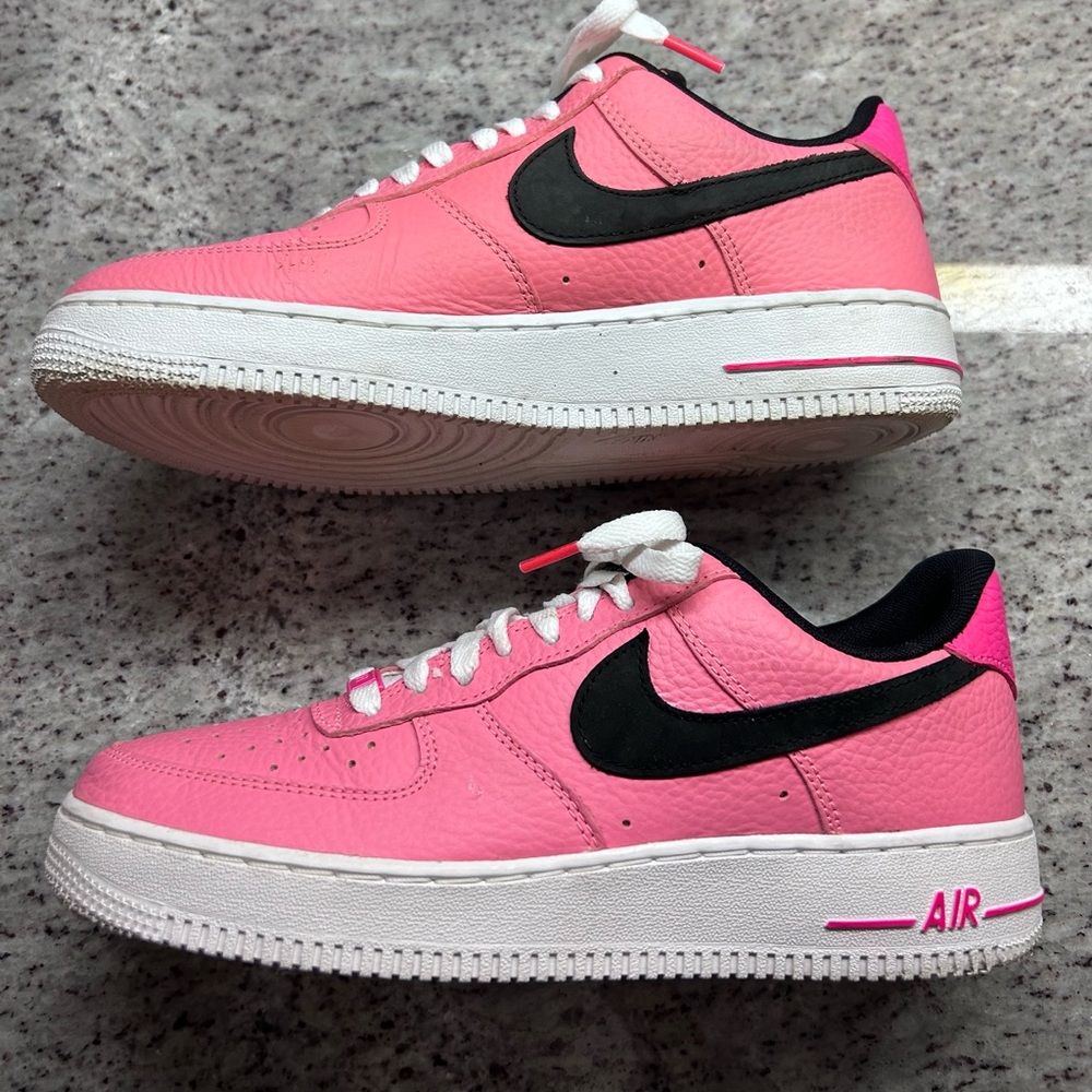 Mens Nike Air Force 1 Low 07 Pink Gaze and Black Low-Top Sneakers size 8.5/w10 - Picture 4 of 11